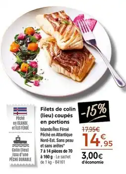 Thiriet Filets de colin lieu coupés en portions offre