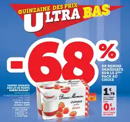 U Express Yaourt cremeux sur lit de fruits bonne maman offre