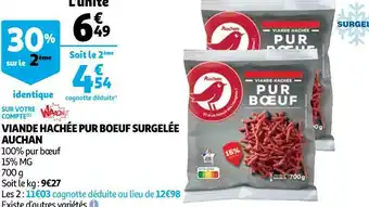 Auchan Auchan viande hachée pur boeuf surgelée offre