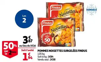 Auchan Findus pommes noisettes surgelées offre