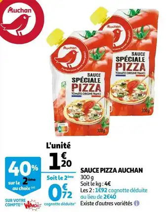 Auchan Auchan sauce pizza offre
