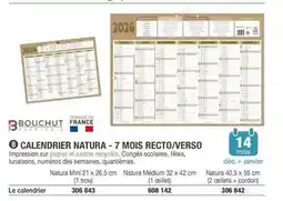 Hyperburo Bouchut - calendrier natura-7 mois recto/verso offre