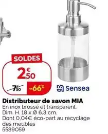 Weldom Sensea - distributeur de savon mia offre