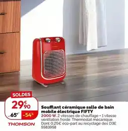 Weldom Thomson - soufflant céramique salle de bain mobile électrique fifty offre