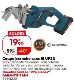 Weldom Sterwins - coupe branche sans fil up20 offre