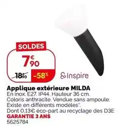 Weldom Inspire - applique extérieure milda offre