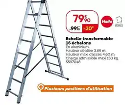 Weldom Hailo - echelle transformable 16 échelons offre
