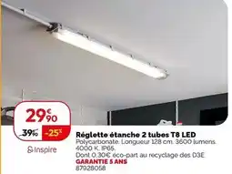 Weldom Réglette étanche 2 tubes t8 led offre