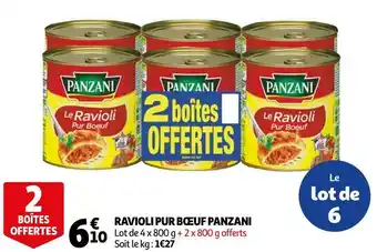 Auchan Panzani ravioli pur bœuf offre