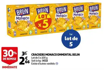 Auchan Belin crackers monaco emmental offre