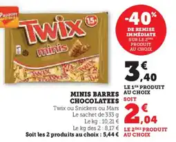 U Express Minis barres chocolatees offre