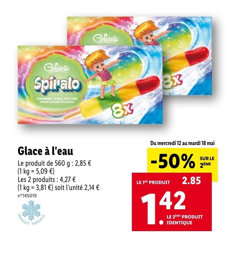 Promo Glace a l'eau chez Lidl