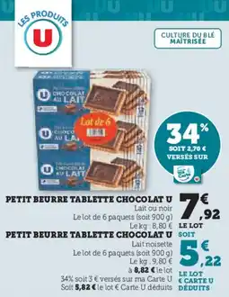 U Express Petit beurre tablette chocolat u offre