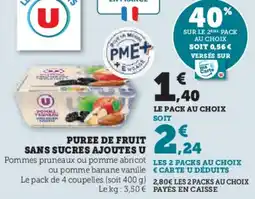U Express Puree de fruit sans sucres ajoutes u offre