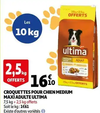Auchan Ultima croquettes pour chien medium maxi adulte offre
