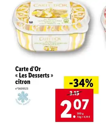 Lidl Carte d'o les desserts citron offre