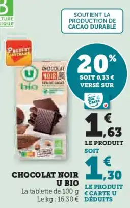 U Express Chocolat noir u bio offre