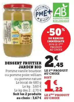U Express Dessert fruitier jardin bio offre