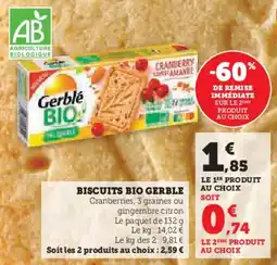 U Express Biscuits bio gerble offre