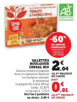 U Express Galettes boulgour cereal bio offre
