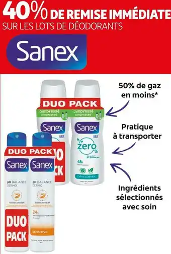 Auchan Sanex bon plan sur les lots de déodorants de la marque sanex offre
