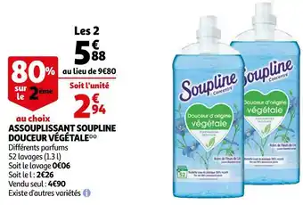 Auchan Soupline assouplissant douceur végétale* offre