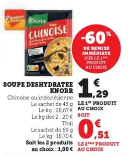 U Express Soupe deshydratee knorr offre