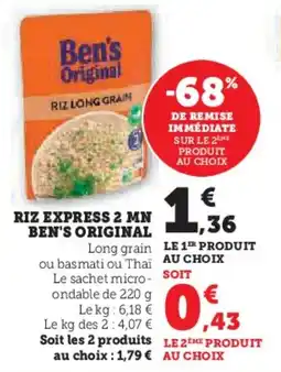U Express Riz express 2 mn ben's original offre