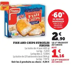 U Express Fish and chips surgeles findus offre