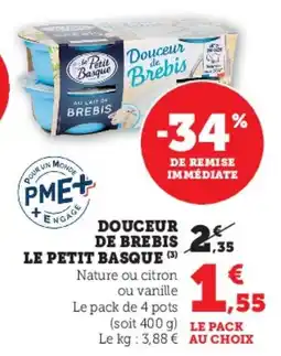 U Express Douceur de brebis le petit basque offre