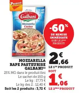 U Express Mozzarella rape pasteurise galbani offre