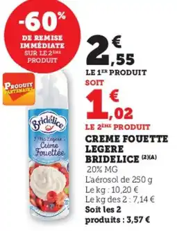 U Express Creme fouette legere bridelice offre