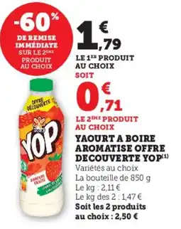 U Express Yaourt a boire aromatise offre decouverte yop offre