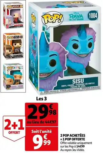 Auchan 2 pop achetées = 1 pop offerte offre