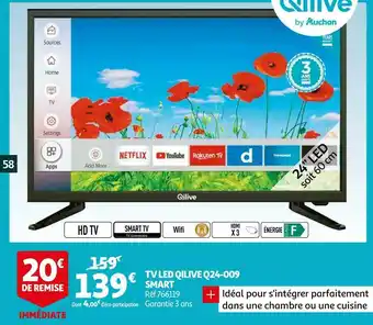 Auchan Qilive tv led q24-009 smart offre