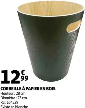 Auchan Corbeille à papier en bois offre