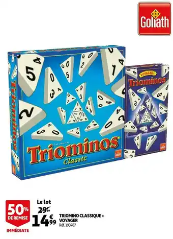Auchan Goliath triomino classique + voyager offre