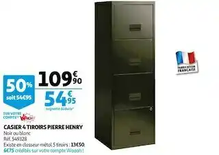 Auchan Casier 4 tiroirs pierre henry offre
