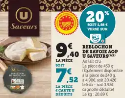 U Express Reblochon de savoie aop u saveurs offre