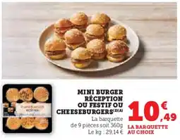 U Express Mini burger réception ou festif ou cheeseburgers offre