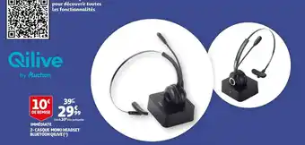 Auchan Qlive casque mono headset bluetooh offre
