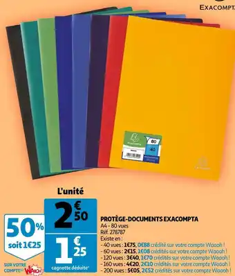 Auchan Exacompta protège-documents offre