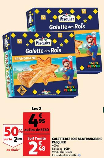 Auchan Pasquier galette des rois à la frangipane offre