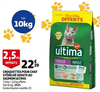 Auchan Ultima croquettes pour chat stérilisé adulte au saumon offre