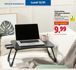 Lidl LIVARNO HOME Table pour ordinateur portable offre