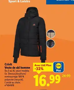 Lidl CRIVIT Veste de ski homme offre