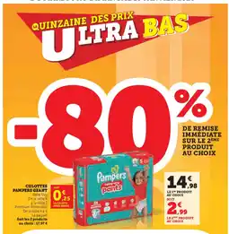 Hyper U Culottes pampers geant offre