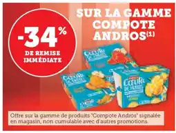 Hyper U ANDROS Sur la gamme compote offre
