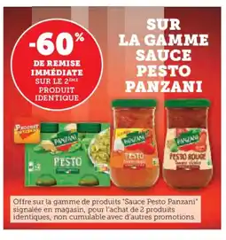 Hyper U PANZANI Sur la gamme sauce pesto offre