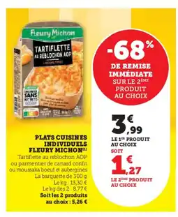 Hyper U FLEURY MICHON Plats cuisines individuels offre